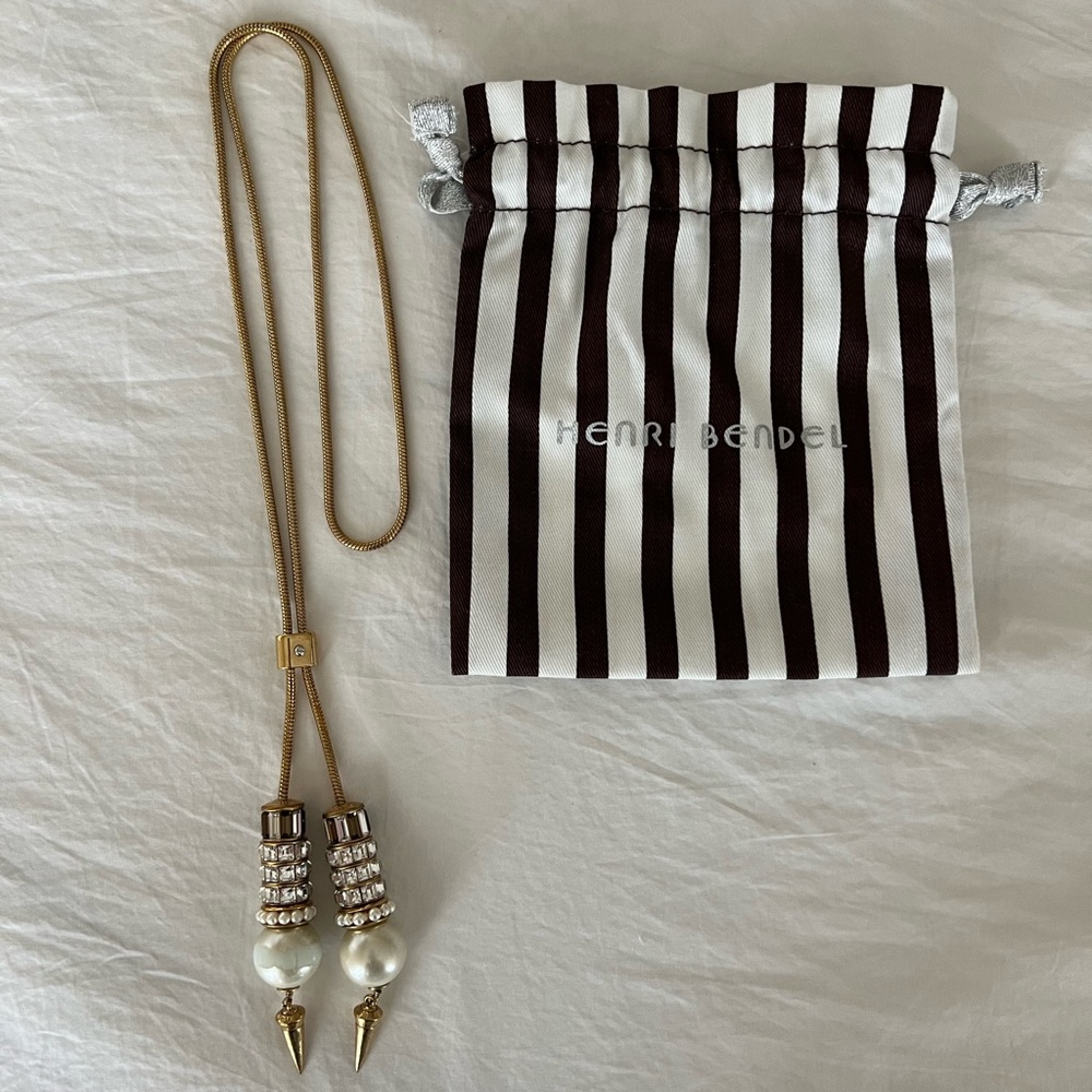 Henri Bendel pearl/swarovski crystal necklace